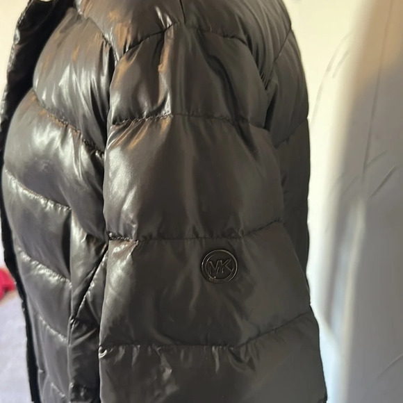 Michael Kors Black Belted Down Maxi Coat w/ Big Square Pockets GUC L - Picture 4 of 13